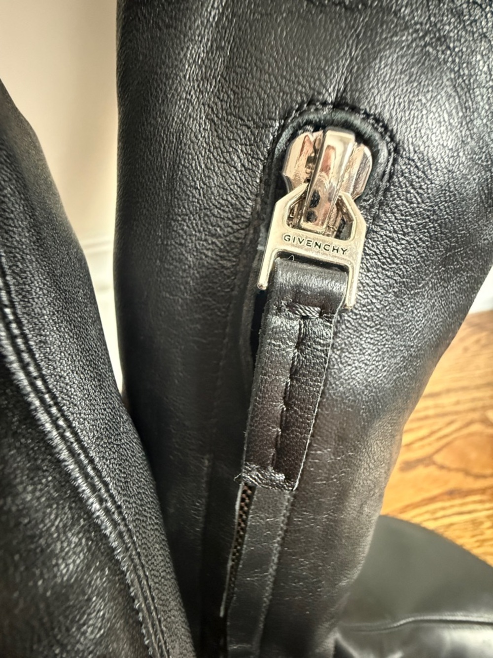 GIVENCHY G-Clog Lambskin Black Leather Over-the-knee Vouge Runway Boots Size 35 - Picture 14 of 16